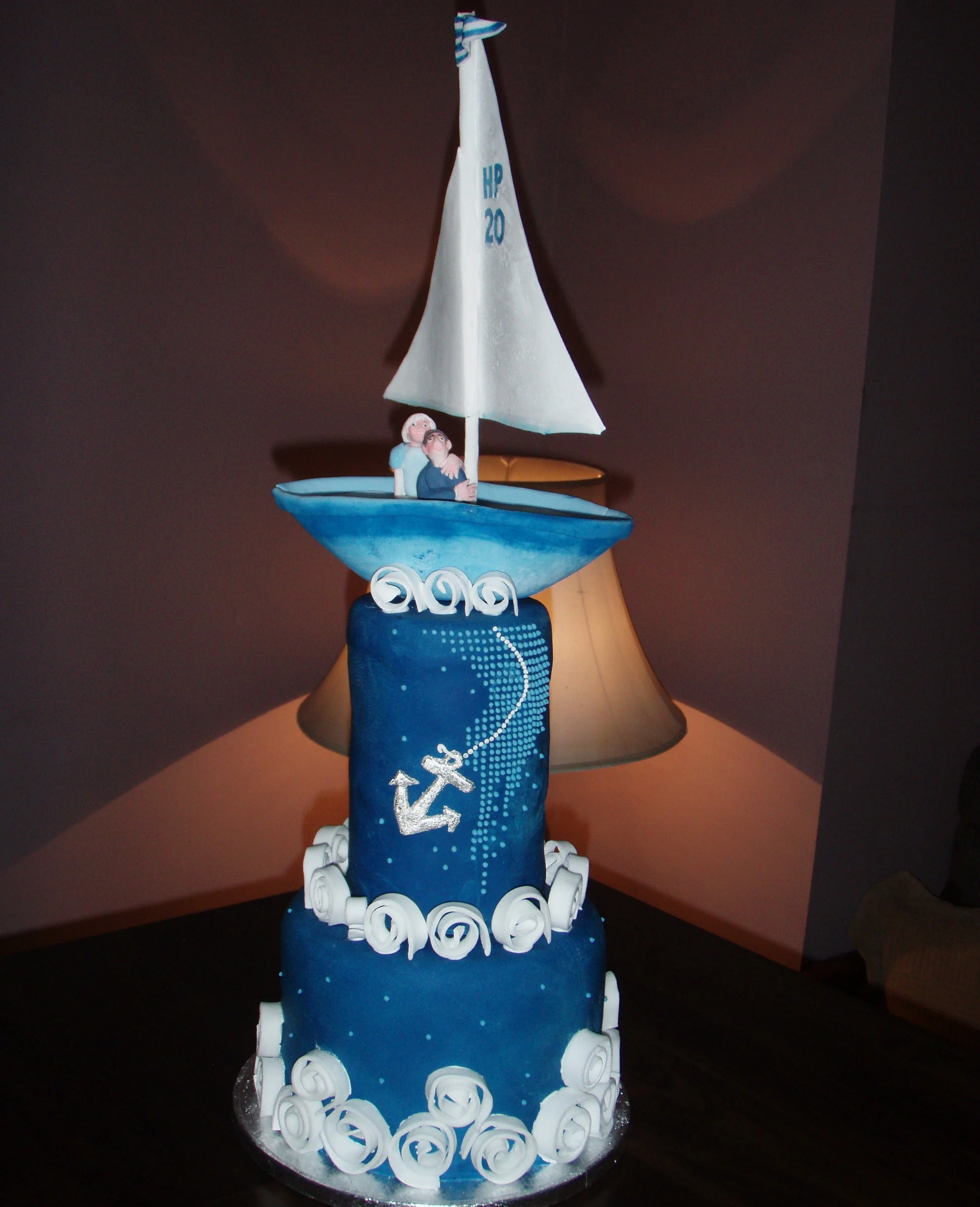 Nautical theme civil partnership cake