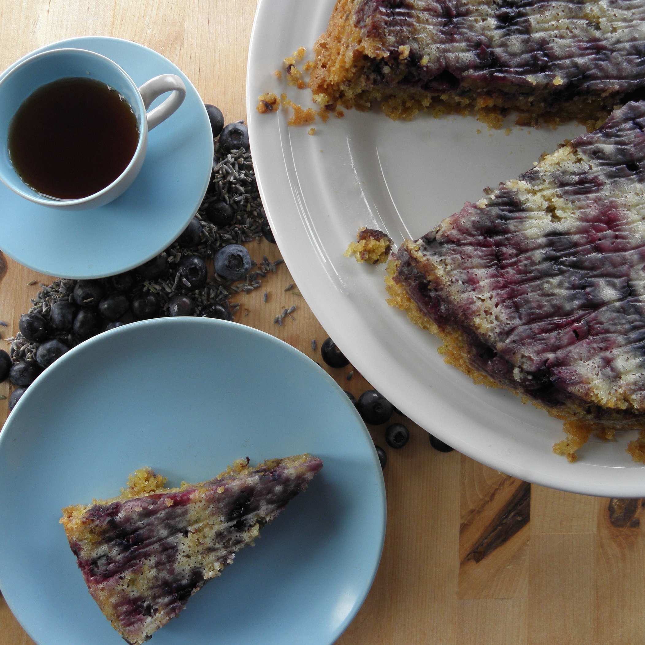 Blue lavender and amaranth cake