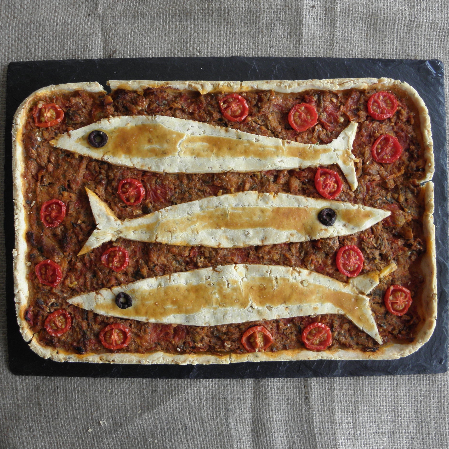 Portuguese sardine tart