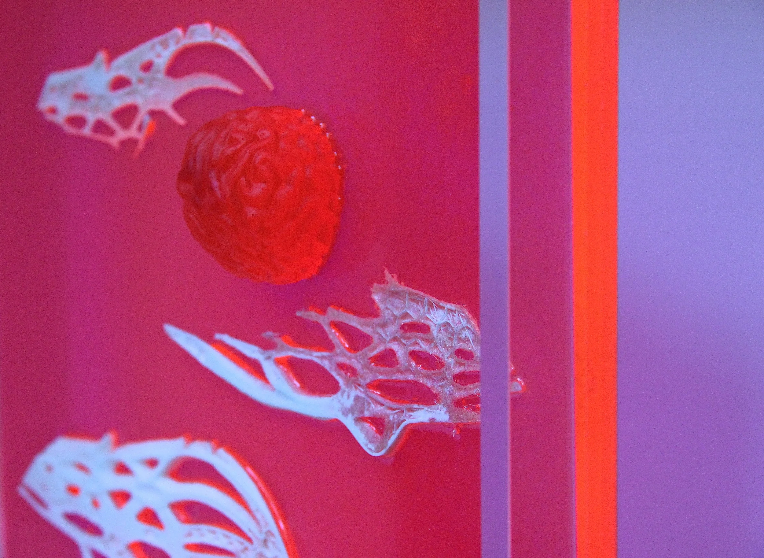 Embedded into resin.
