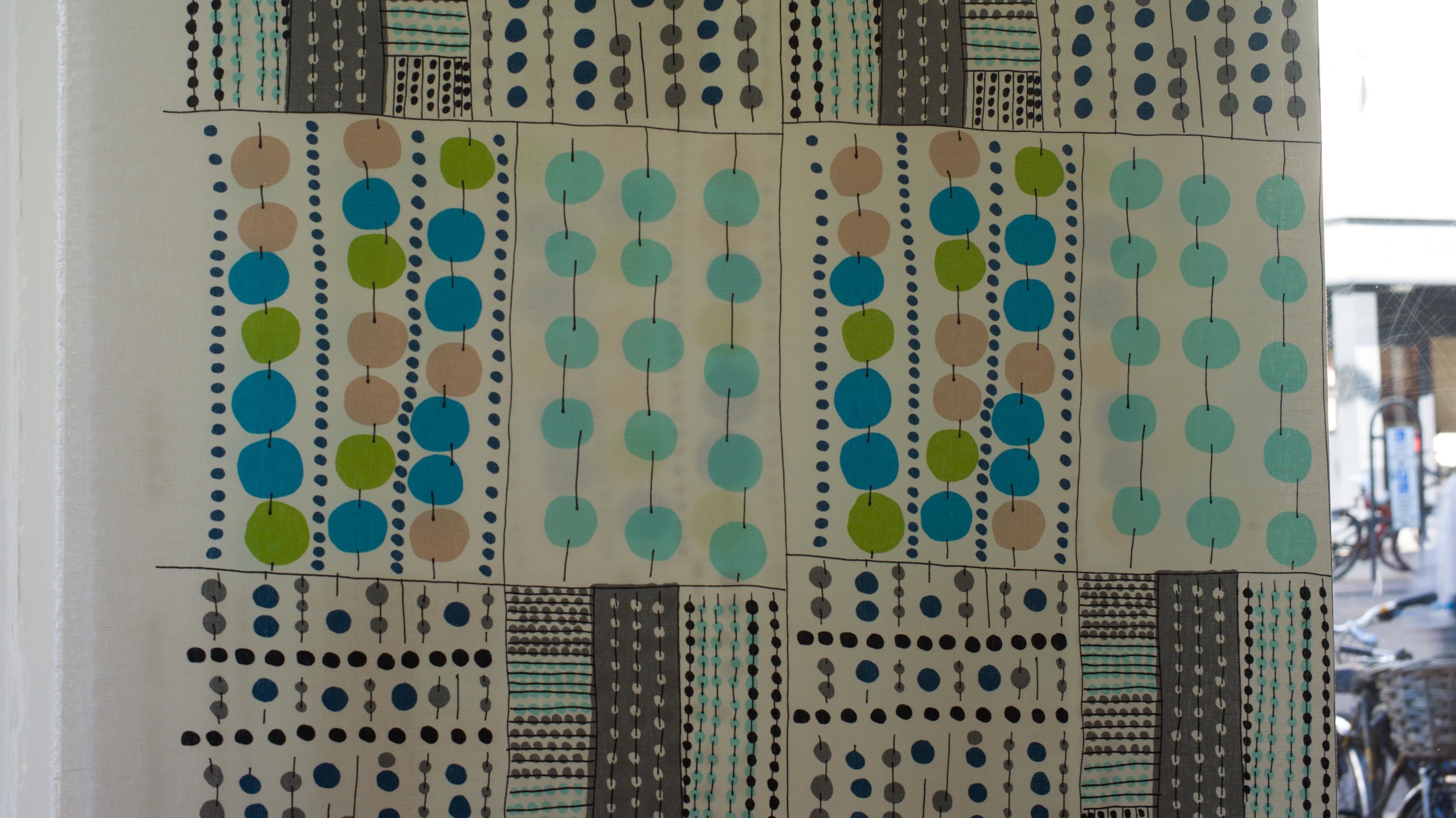 Korona by Jenni Tuominen - 100% linen displayed in the window at Nord
