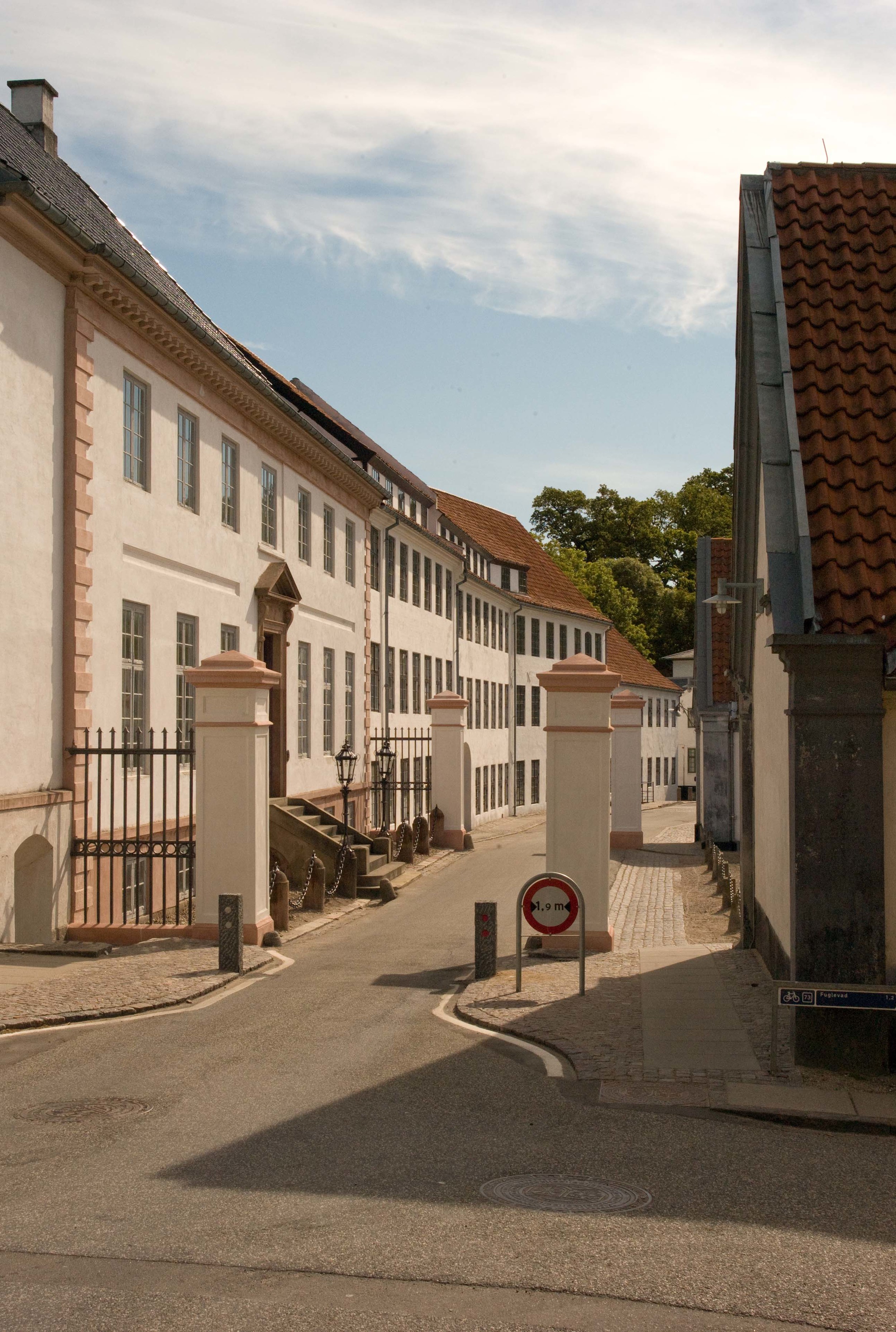 Looking east across the front of the house to the mill and factory beyond
