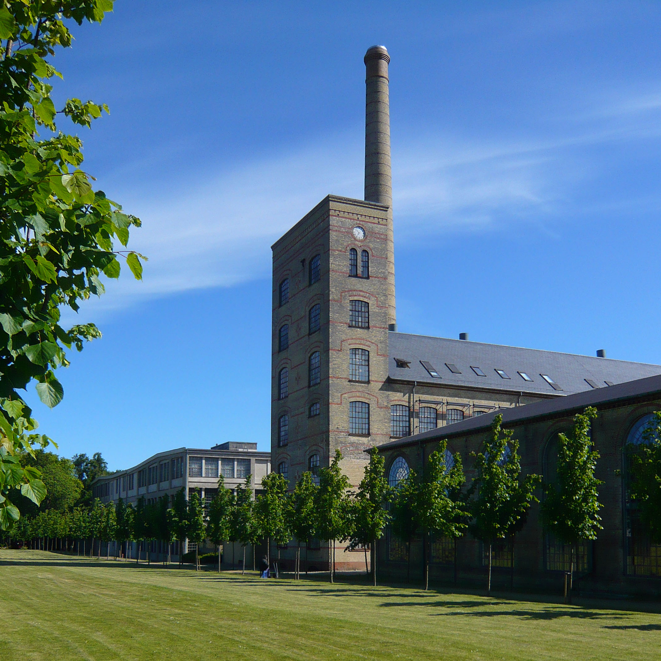 From the back of the house with the garden and the engine house and factory buildings on the east side of the garden constructed in the late 19th and early 20th centuries
