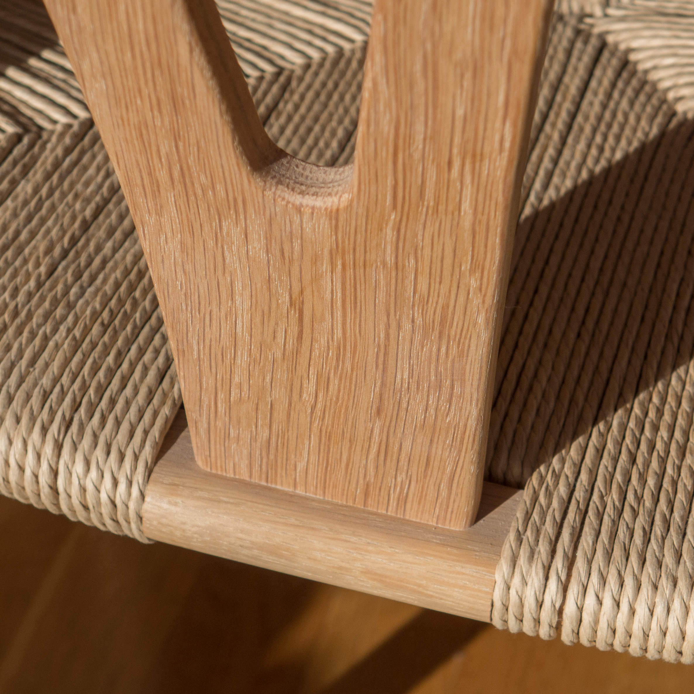 the paper cord seat of a Wishbone chair — danish architecture and design  review