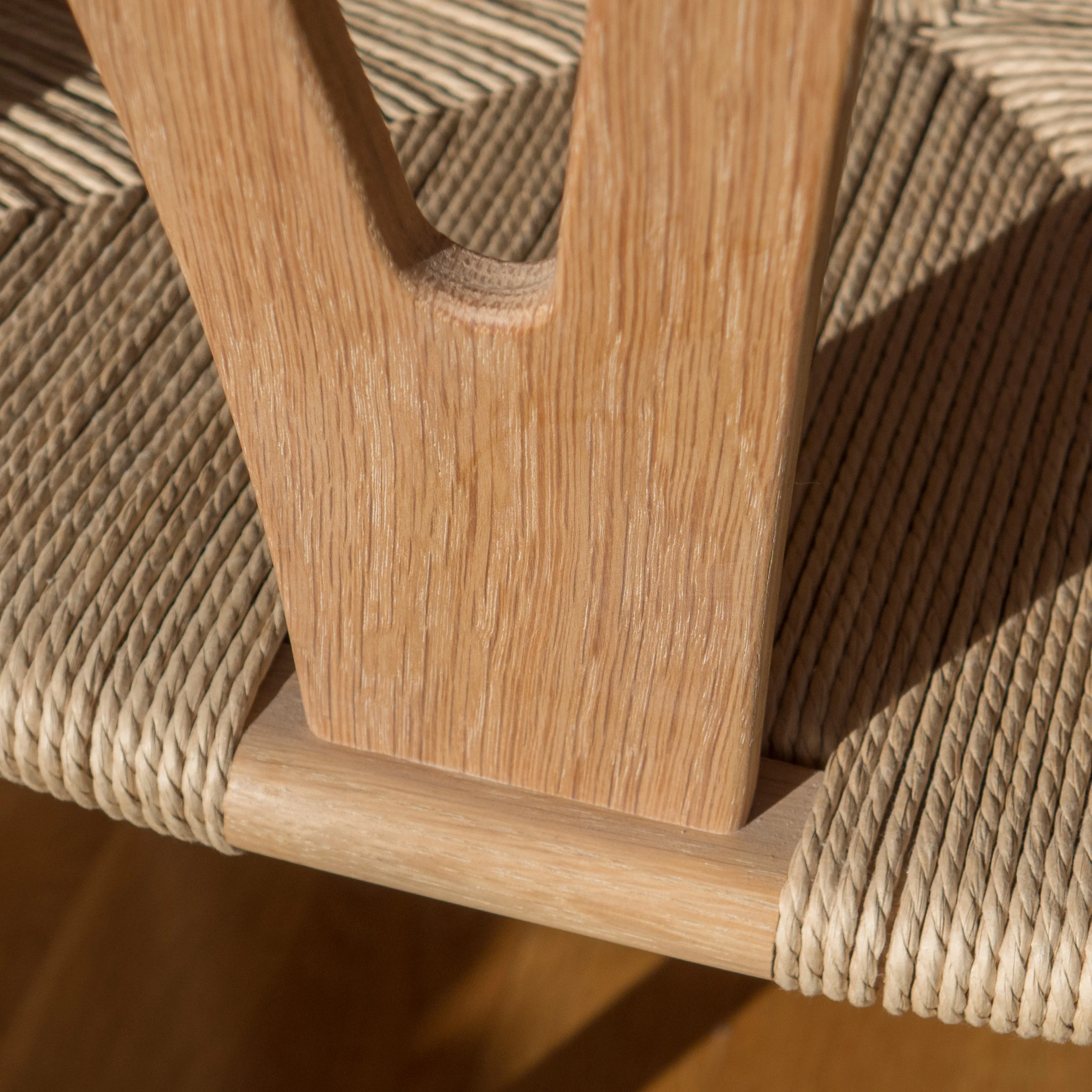 the paper cord seat of a Wishbone chair — danish architecture and