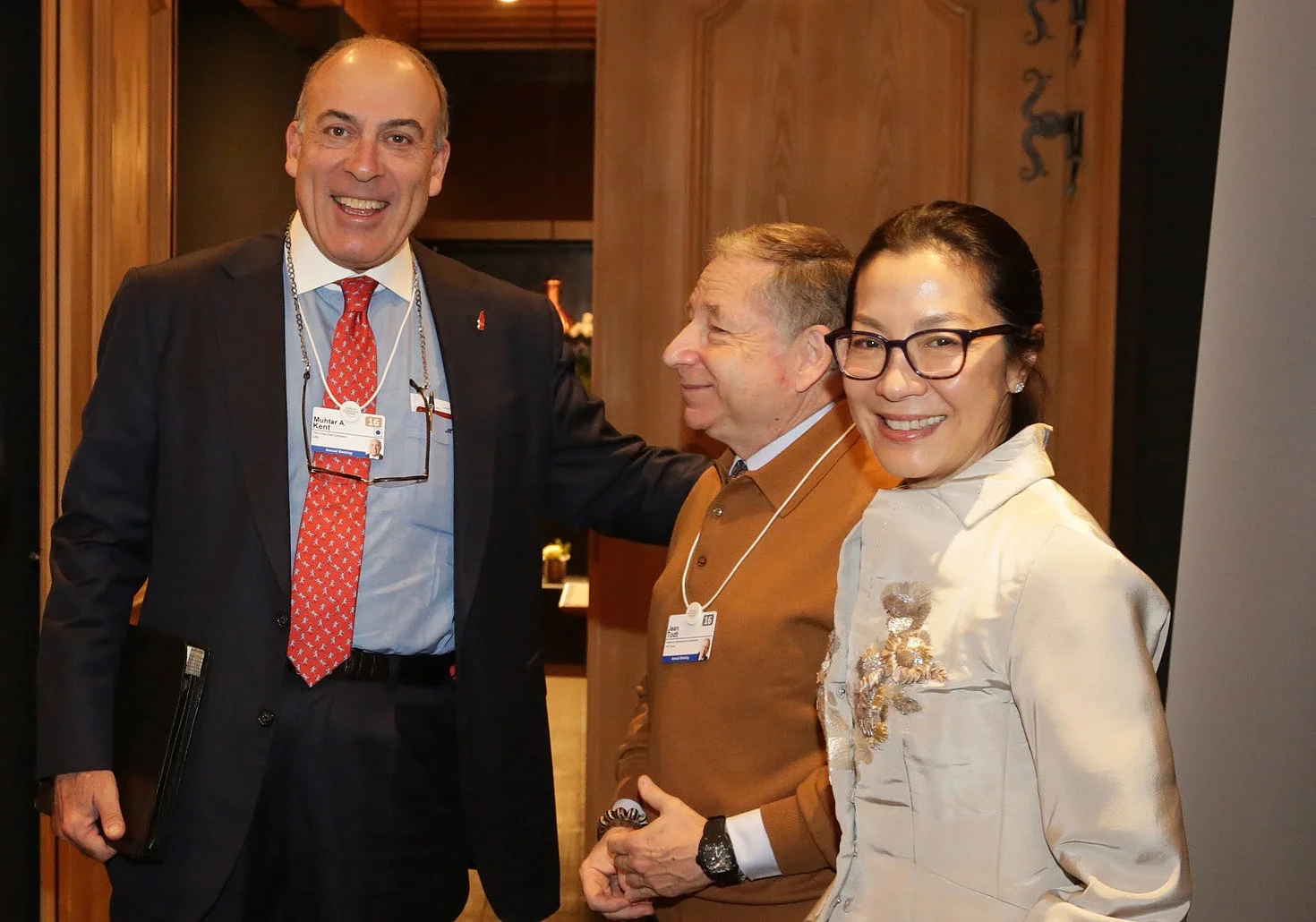 Muhtar Kent, CEO of The Coca-Cola Company with Jean Todt, President of the FIA and Michelle Yeoh, Actress and Global Road Safety Ambassador