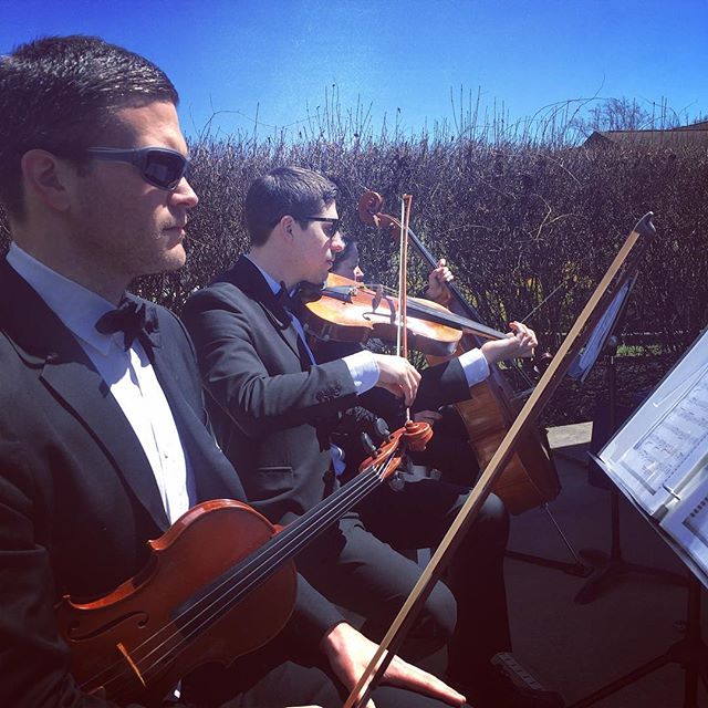 First outdoor wedding of season! #springwedding #marylandweddings #stringquartet #tworiverschambermusic