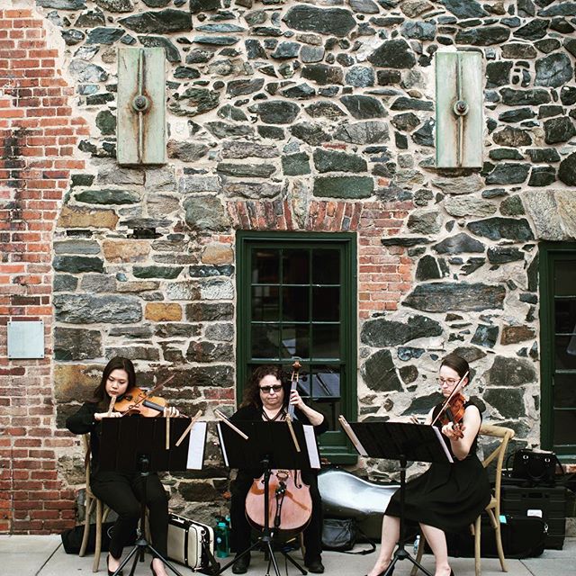 Wonderful ceremony at the Mt. Washington Mill Dye House! #stringtrio #baltimorewedding #tworiverschambermusic