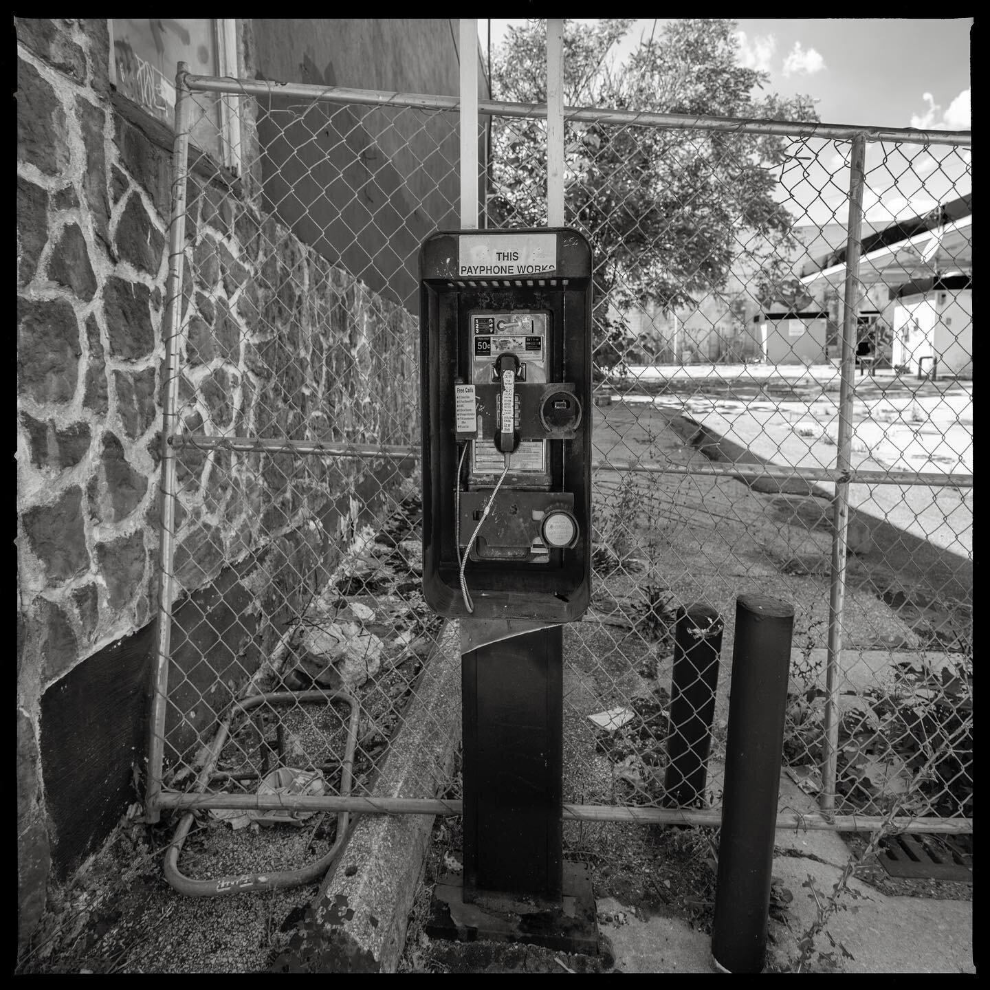 Post 1 of 2

People often inquire about how I approach payphones as my subject. I look at each payphone in relation to its environment to help portray the image as if you could imagine a person using each payphone. I typically use one roll of film pe