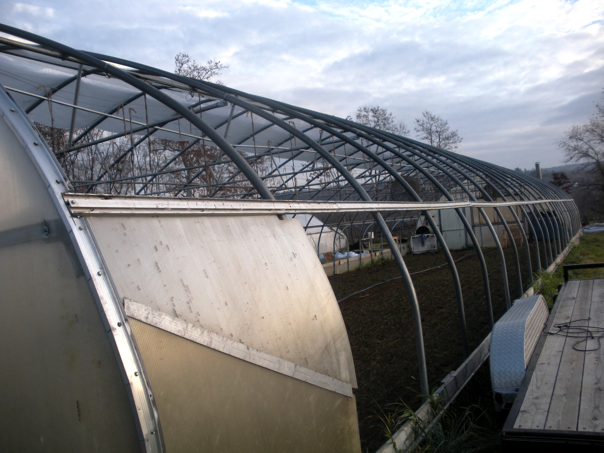 The plastic's on! (Fort Hill Farm, November 2013)