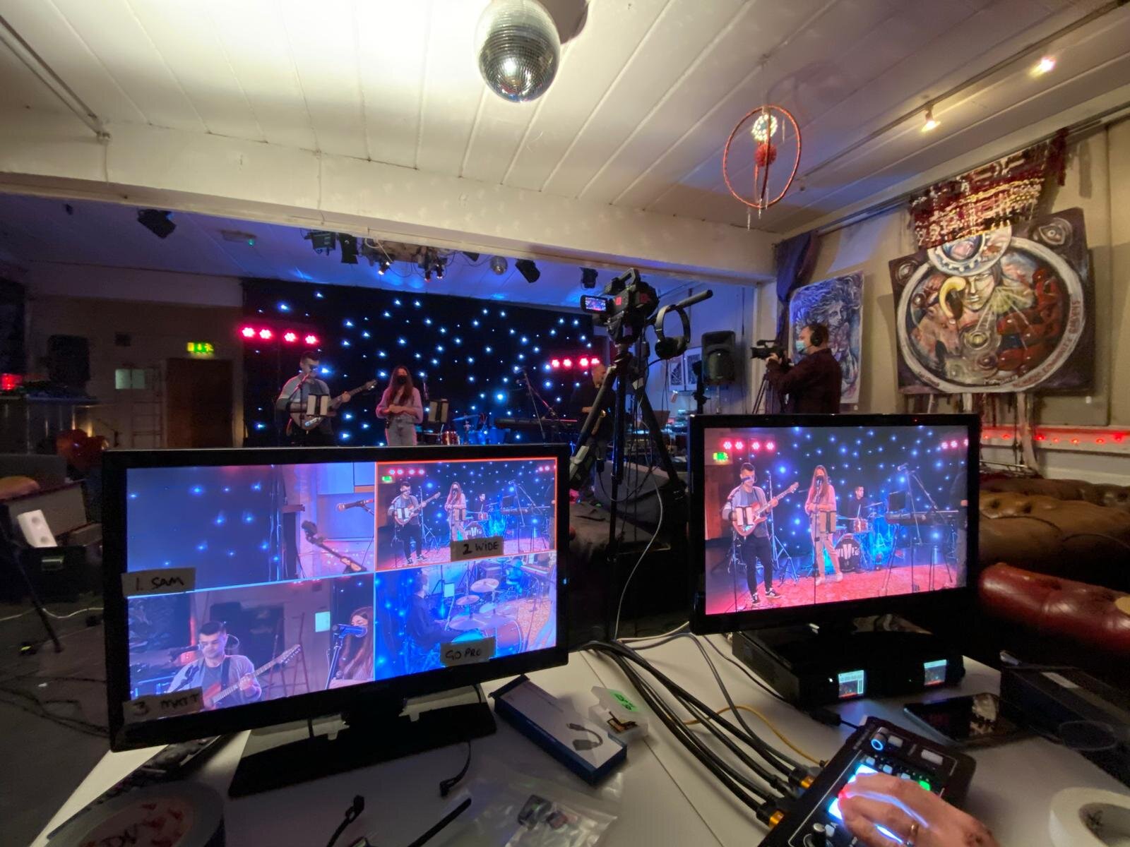 Vision mixer set up for live band