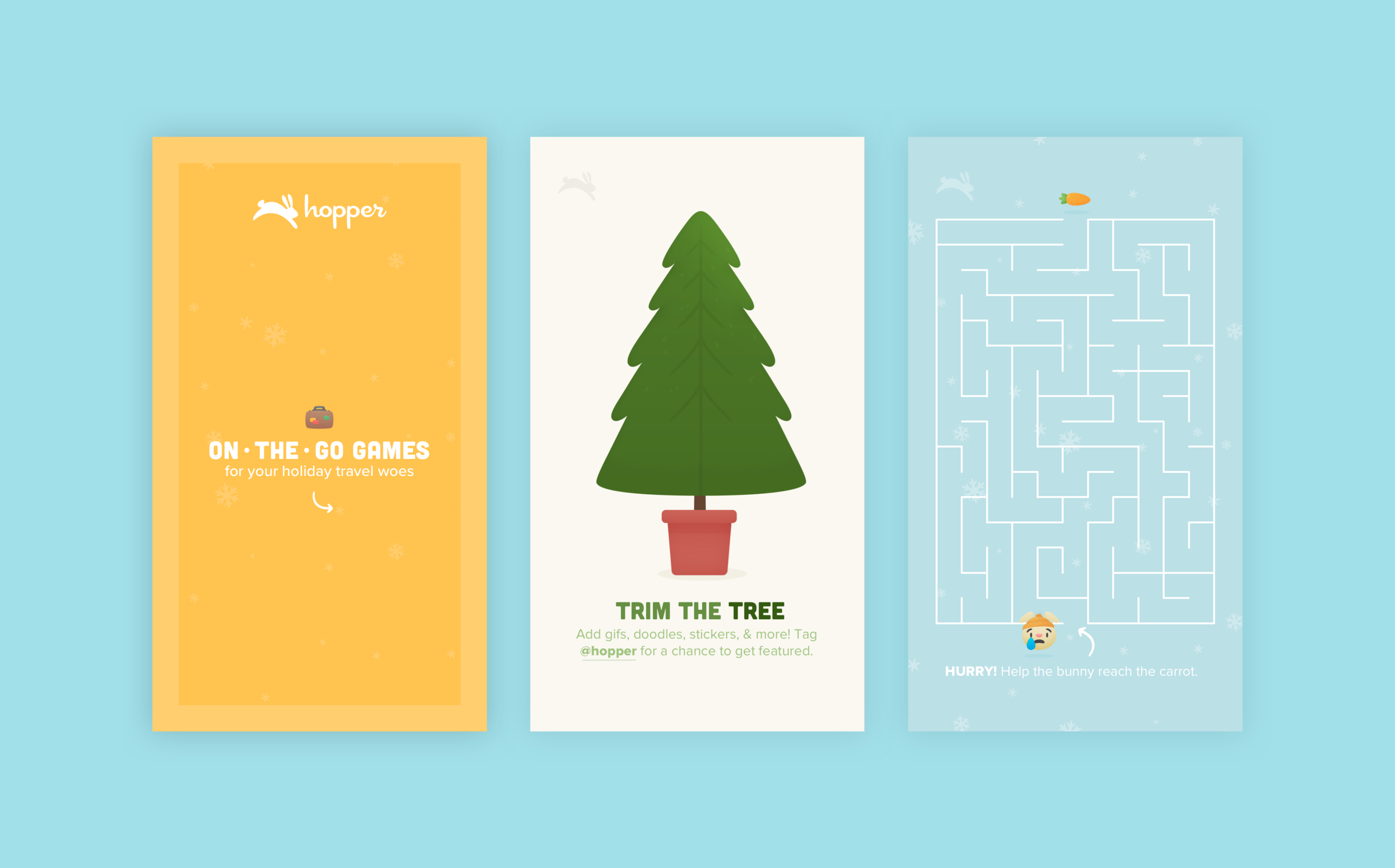 Valentines were such a success that I followed suit for the holidays as well. There were also e-card editions that went out to Hopper business partners.