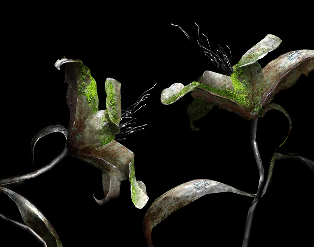 Metal Flowers With
