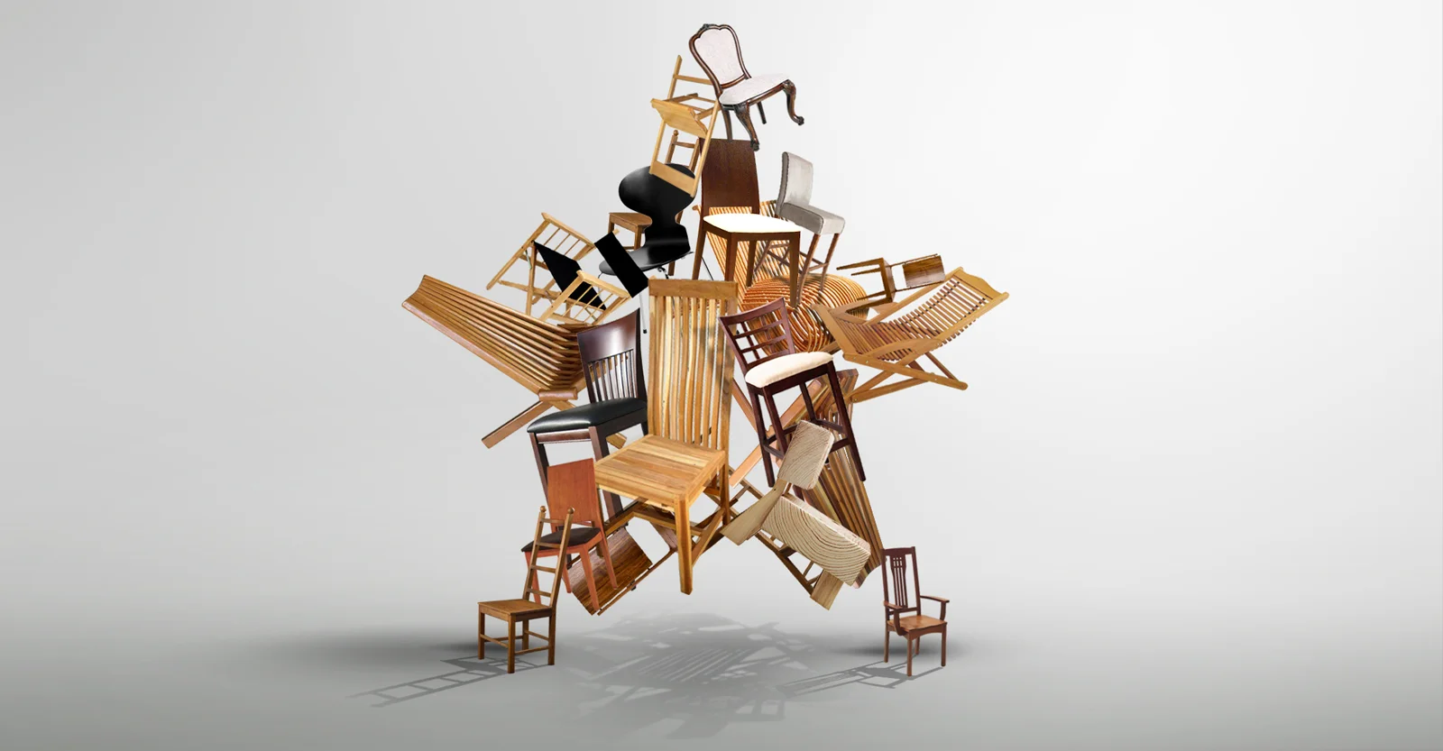 Macy's star made from chairs