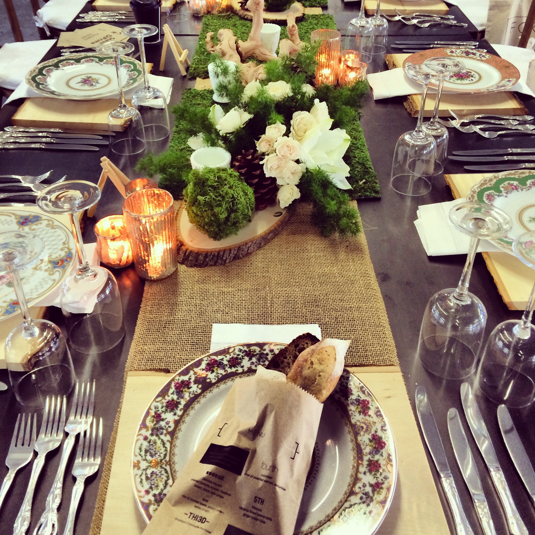 Rustic chic table setting