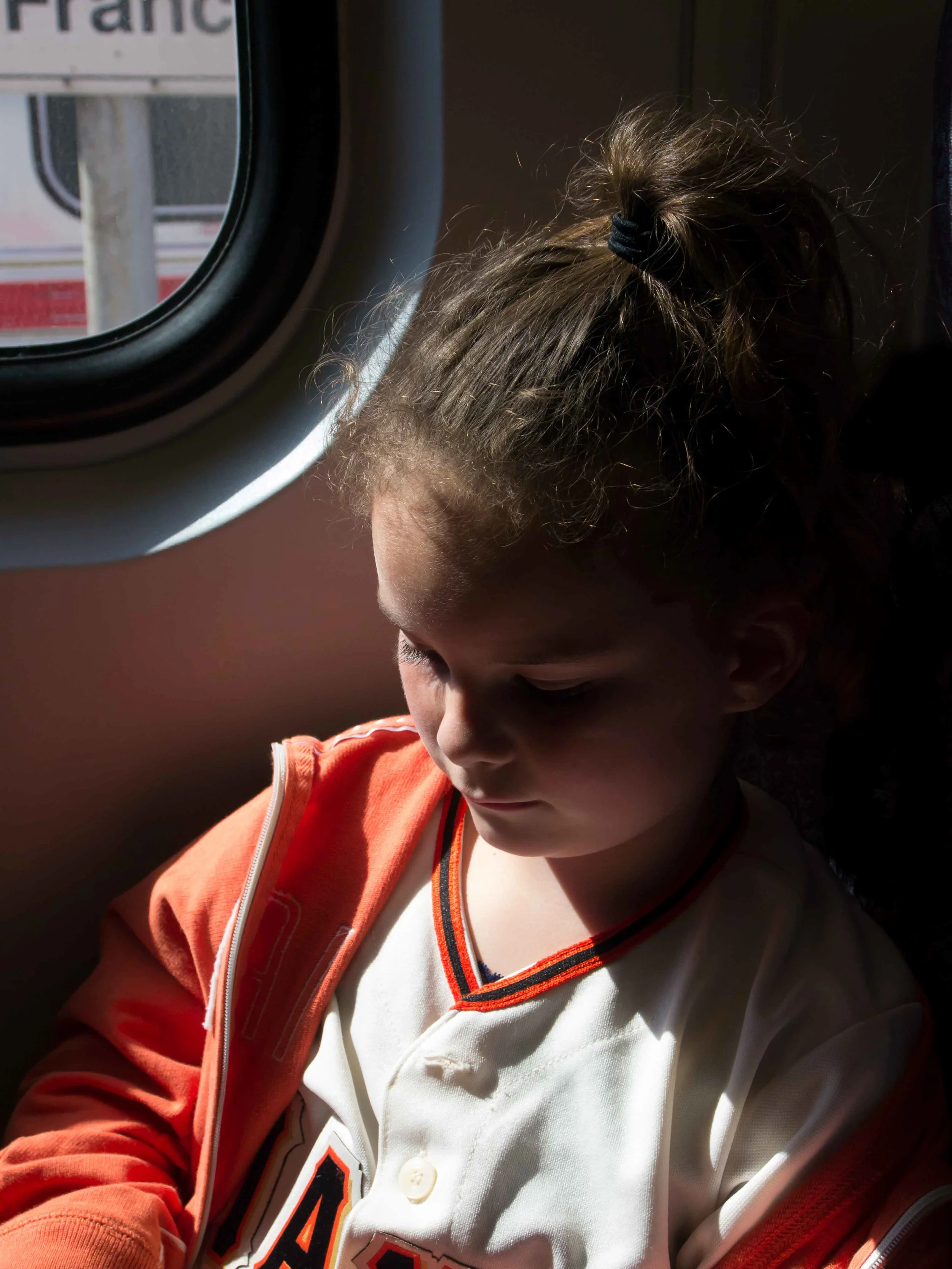 I just loved how the light was shining through the train window.