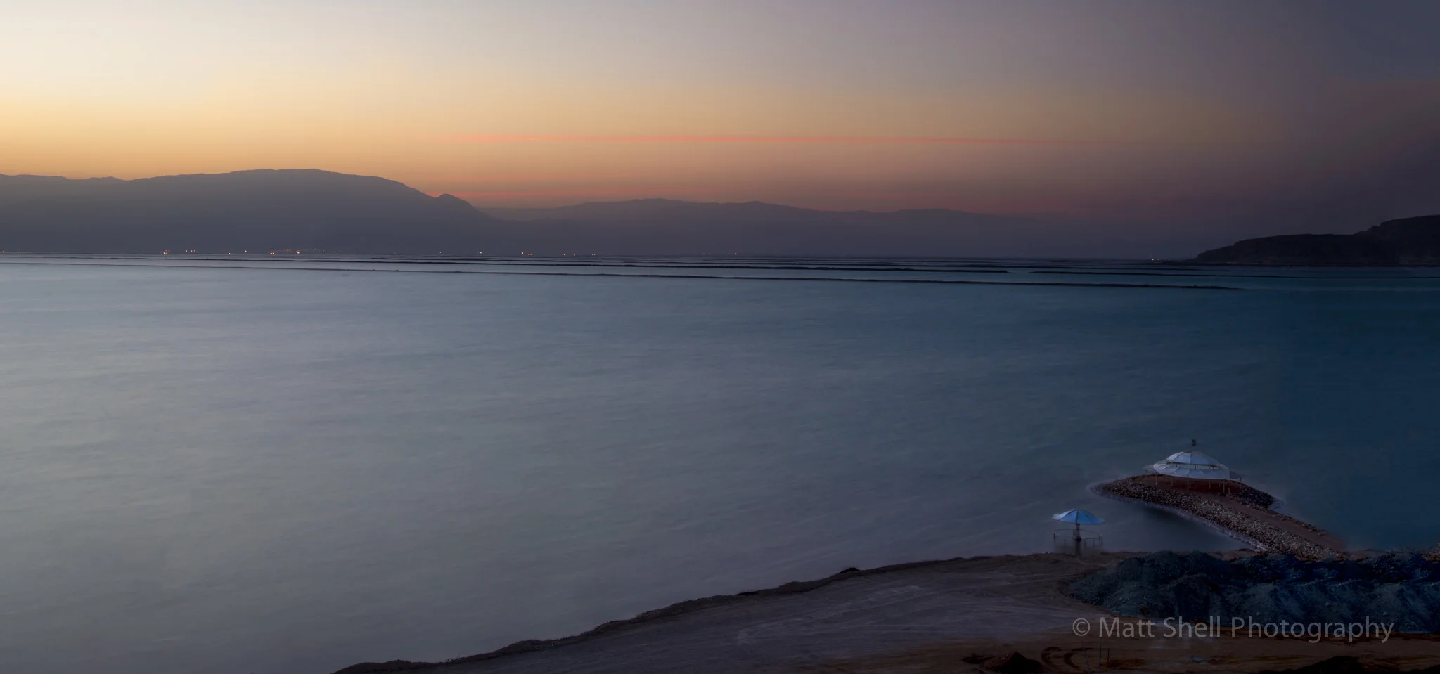 Sunrise over the Dead Sea.