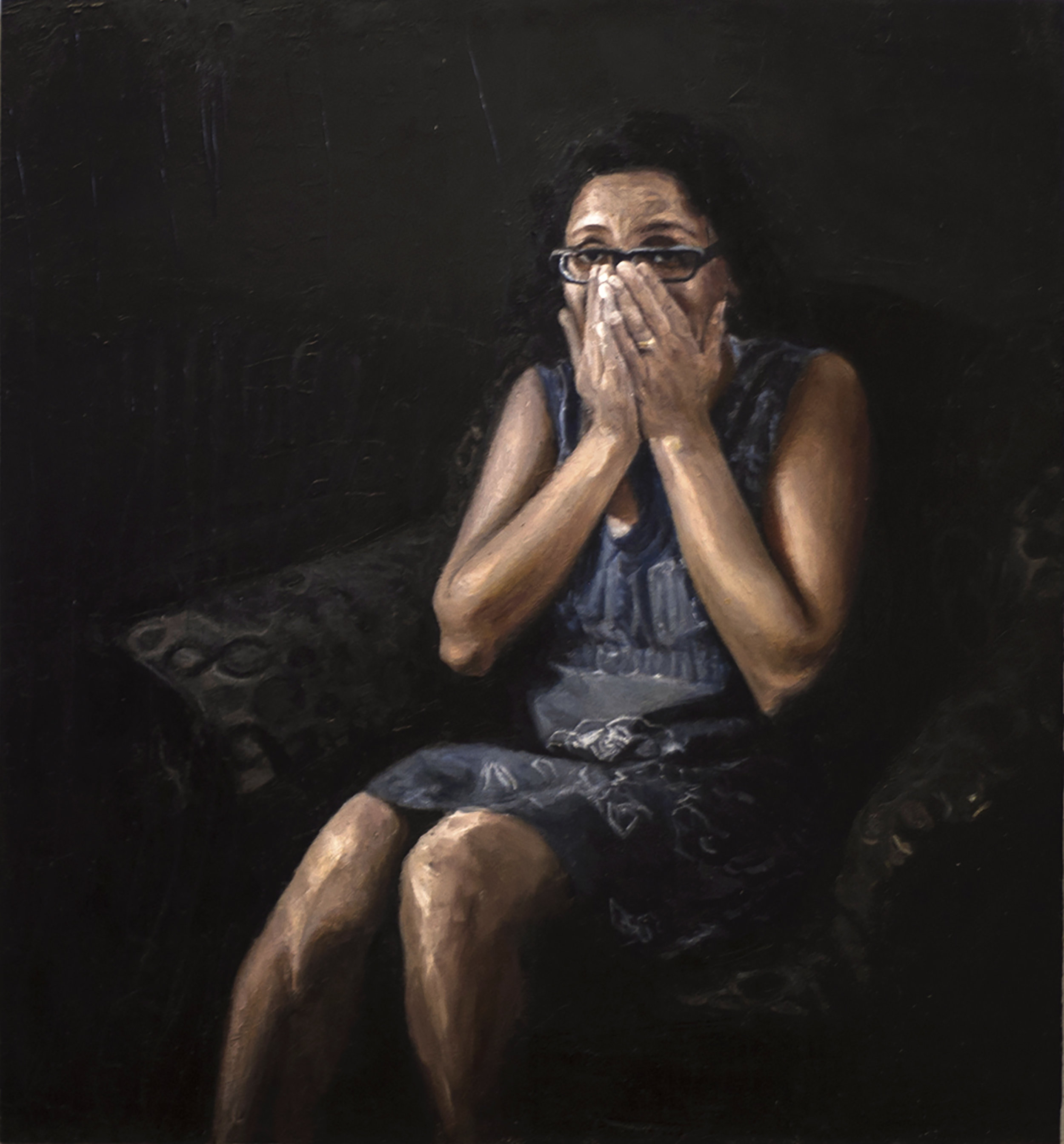 At Michelle's Oil on Hardwood 24” x 32” Kolkata, 2015