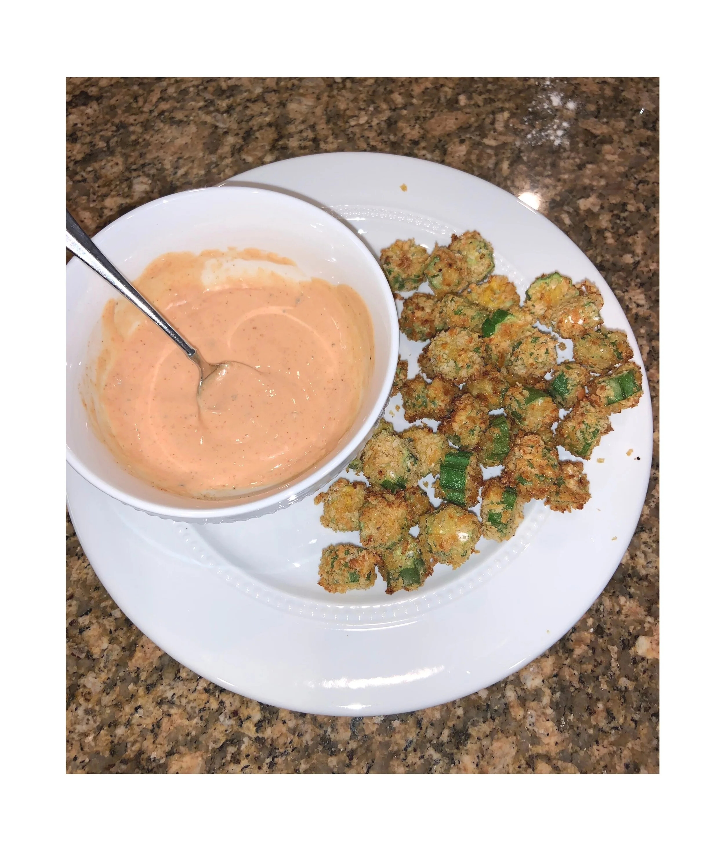  Air Fried Okra with a Dipping Sauce 