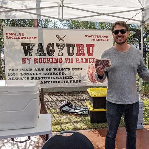  Caleb showing Wagyuru beef liver. 