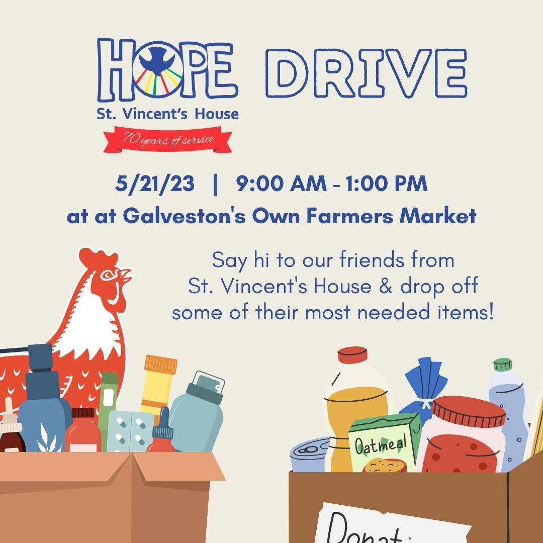 🌈 🐔 Stop by #GOFarmersMarket this Sunday, May 21, say hi to our friends from @stvincentshouse &amp; drop off some of their most needed items.

➡️ Some needed items include:
Dry food, powdered milk, baby formula, tooth brushes and tooth paste, etc.
