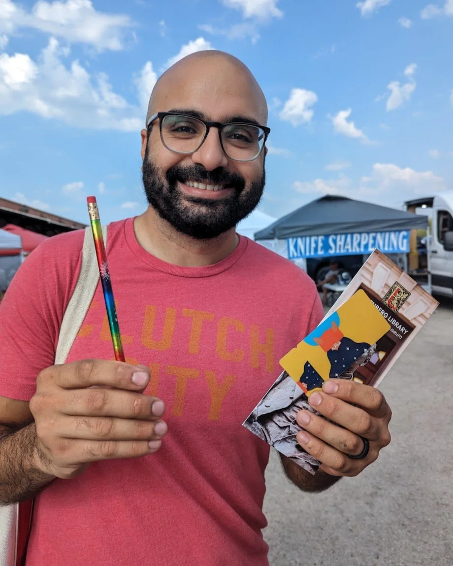 Now until the end of September, bring your Rosenberg Library card to the GOFM Info Booth & get a free GOFM pencil  or sticker!