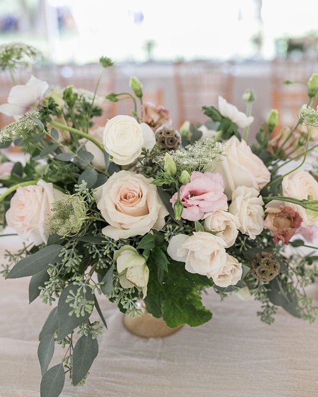 Gorgeous centerpiece from Rae and Dave&rsquo;s wedding, designed by @erinbraundesign