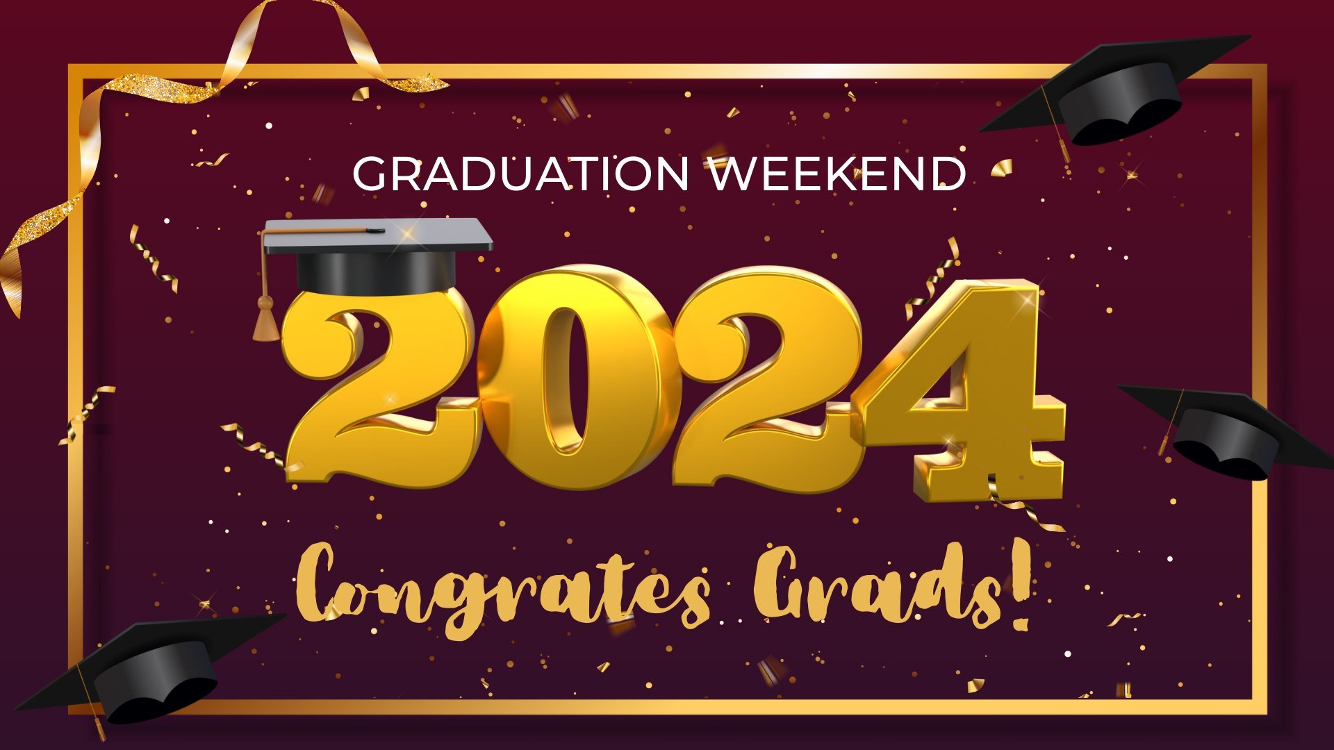 Looking for a schedule of Graduation weekend? Look no further! You can also find a link to our YouTube channel to watch it live. 
Congratulations to the class of 2024!