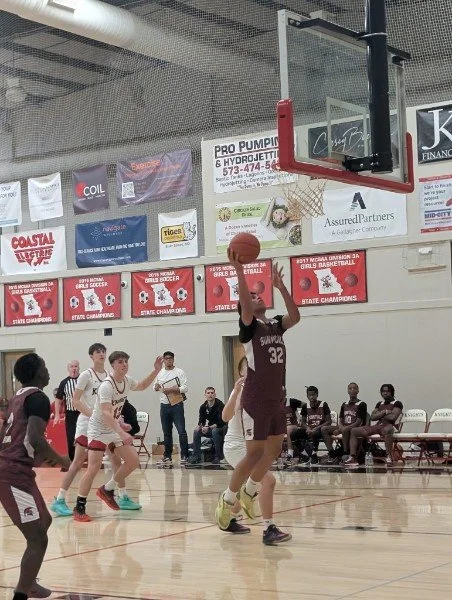 Girl shooting a basketball