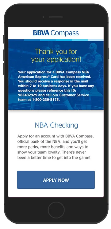 10. However, if for some reason the application is denied or delayed, the user is offered the chance to follow up with a representative or easily apply for a checking account.