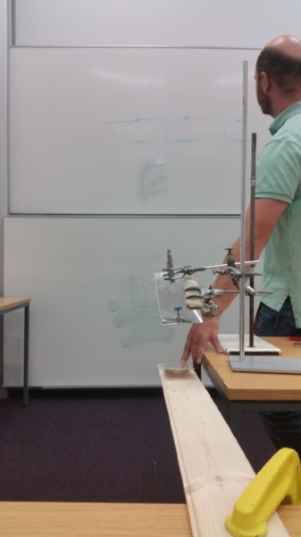 Will demonstrates how an AFM cantilever works