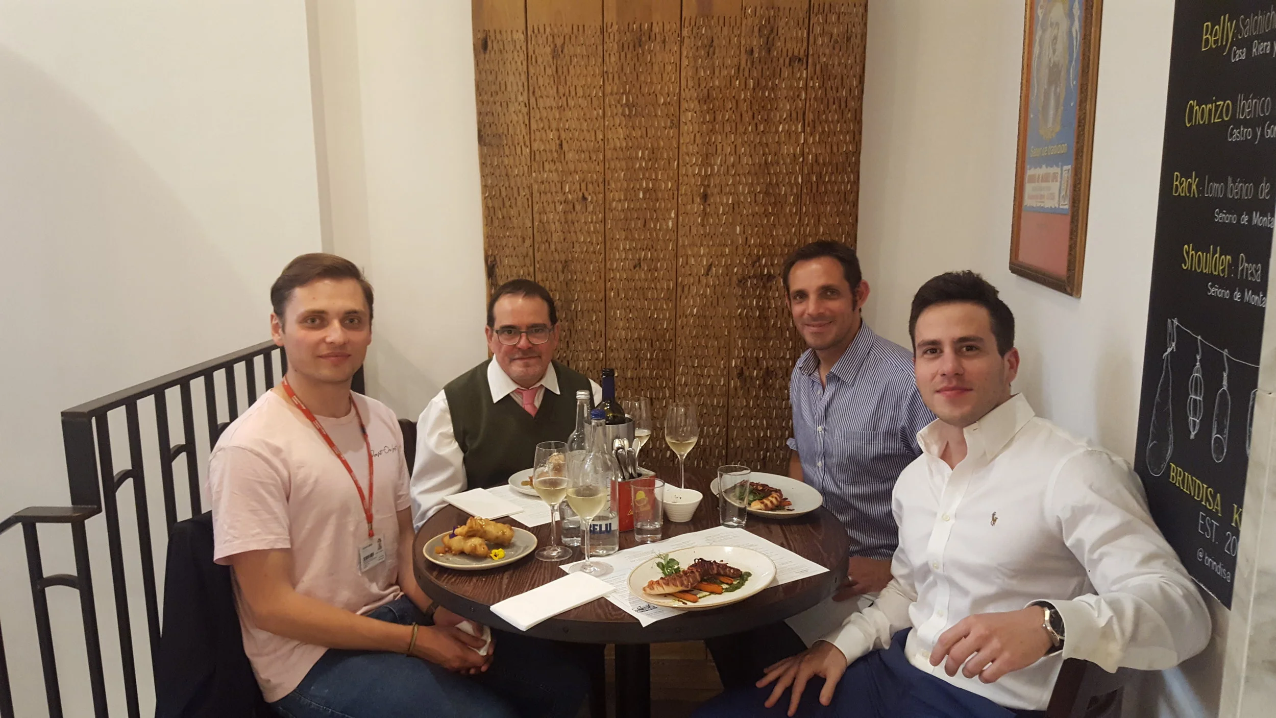 Celebration after Antonis' viva (25 August 2017). Darek, Armando, Mark Morgan (external examiner) and Antonis)