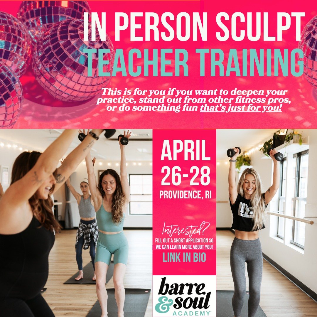 Can't get enough of Sculpt? This is your sign to take it to the next level and dive in! 

A weekend intensive in person Sculpt Teacher Training at our Wayland Square location (Providence, RI) April 26th-28th. 

More details via link in bio!

#supersc