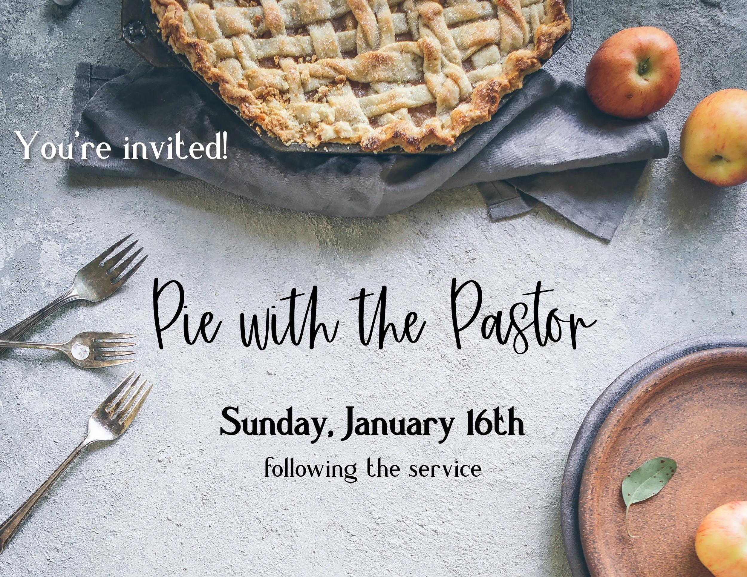 Pie with the Pastor (rescheduled)