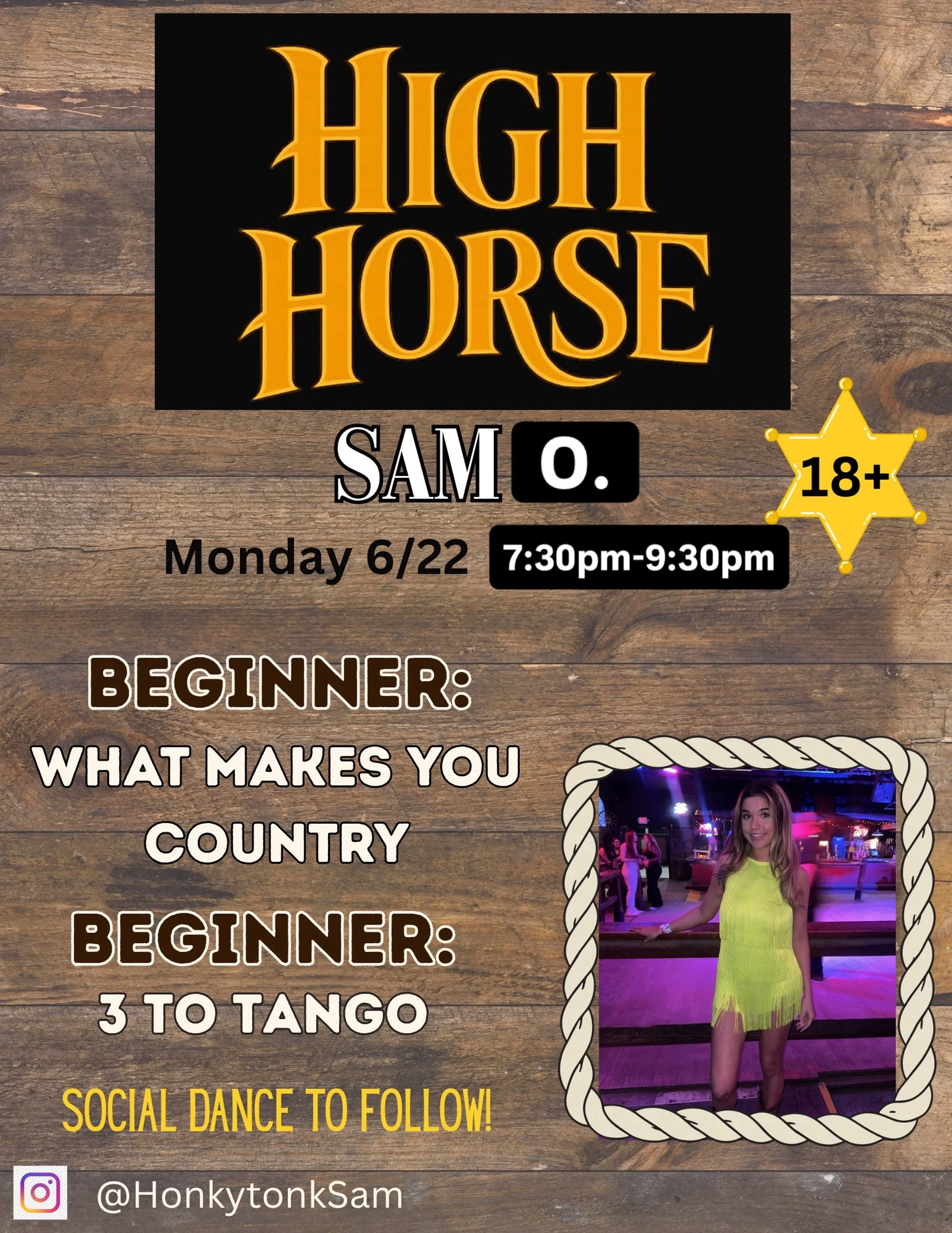Quick change to lessons tonight! Sam O. will be taking over for Sam M. and lessons will begin at 7:30. We&rsquo;ll see you soon!
