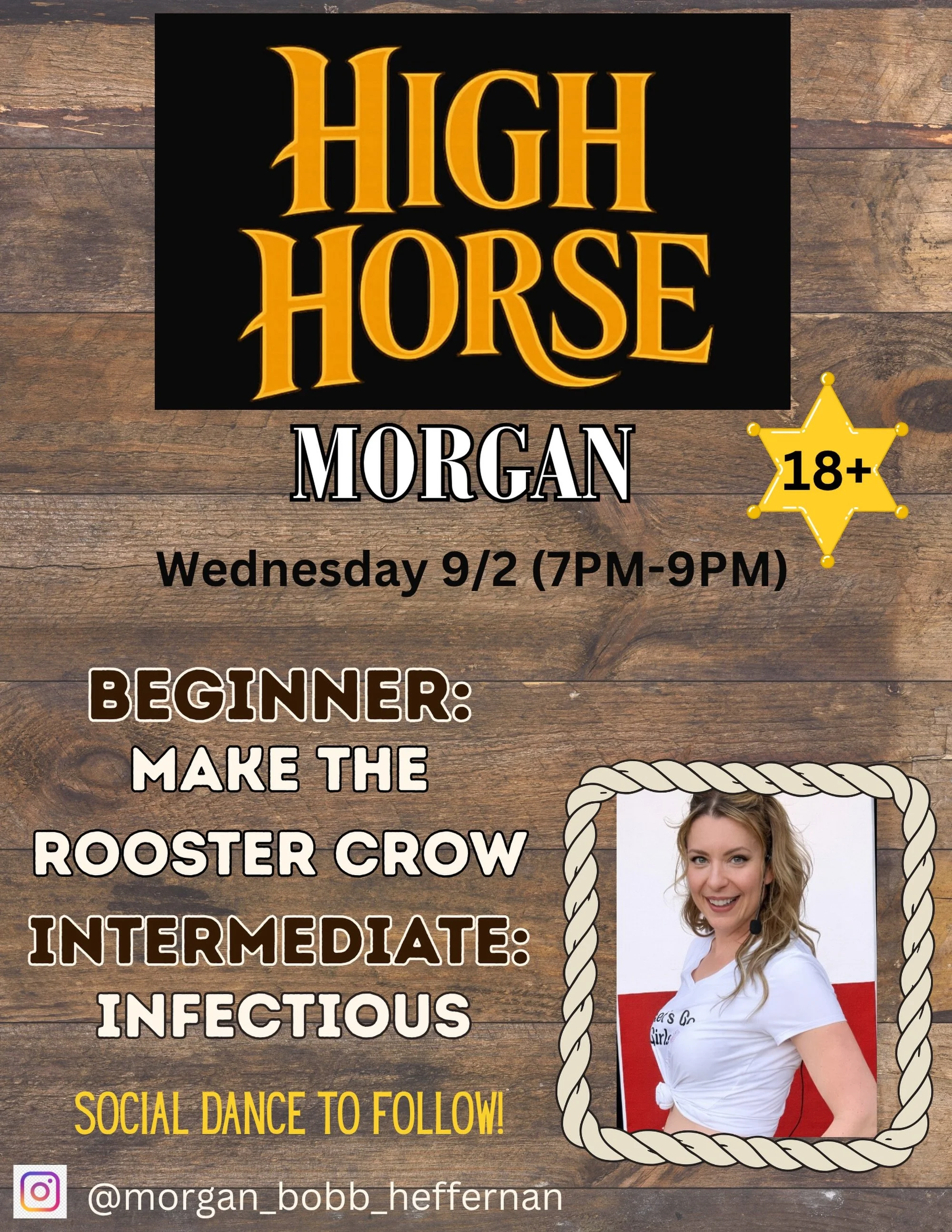 Make the rooster crow with beginner and intermediate lessons from Morgan! We&rsquo;ll see you on the dance floor.