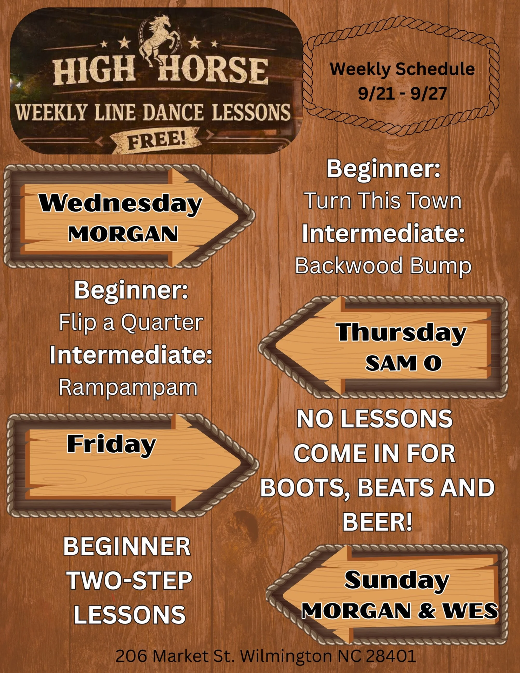 We&rsquo;re looking good at High Horse this week! Come out and see us for one of our line dance lessons or just for a good time. 🤠