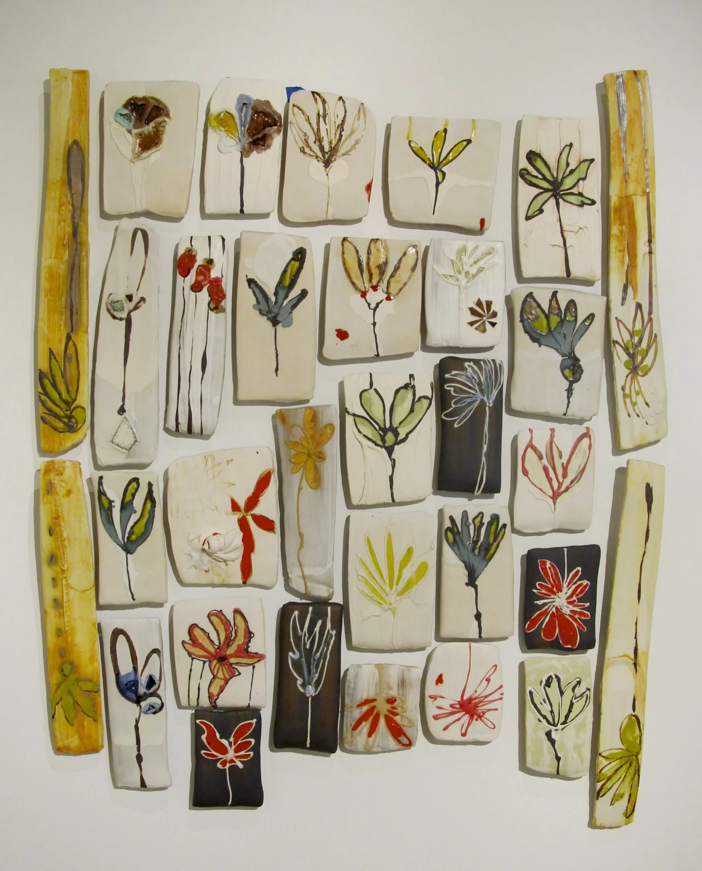 Pieced Tile Quilt: ‘brought home’, 4.5' x 4.5' (dimensions variable) porcelain, stoneware, black clay 2012