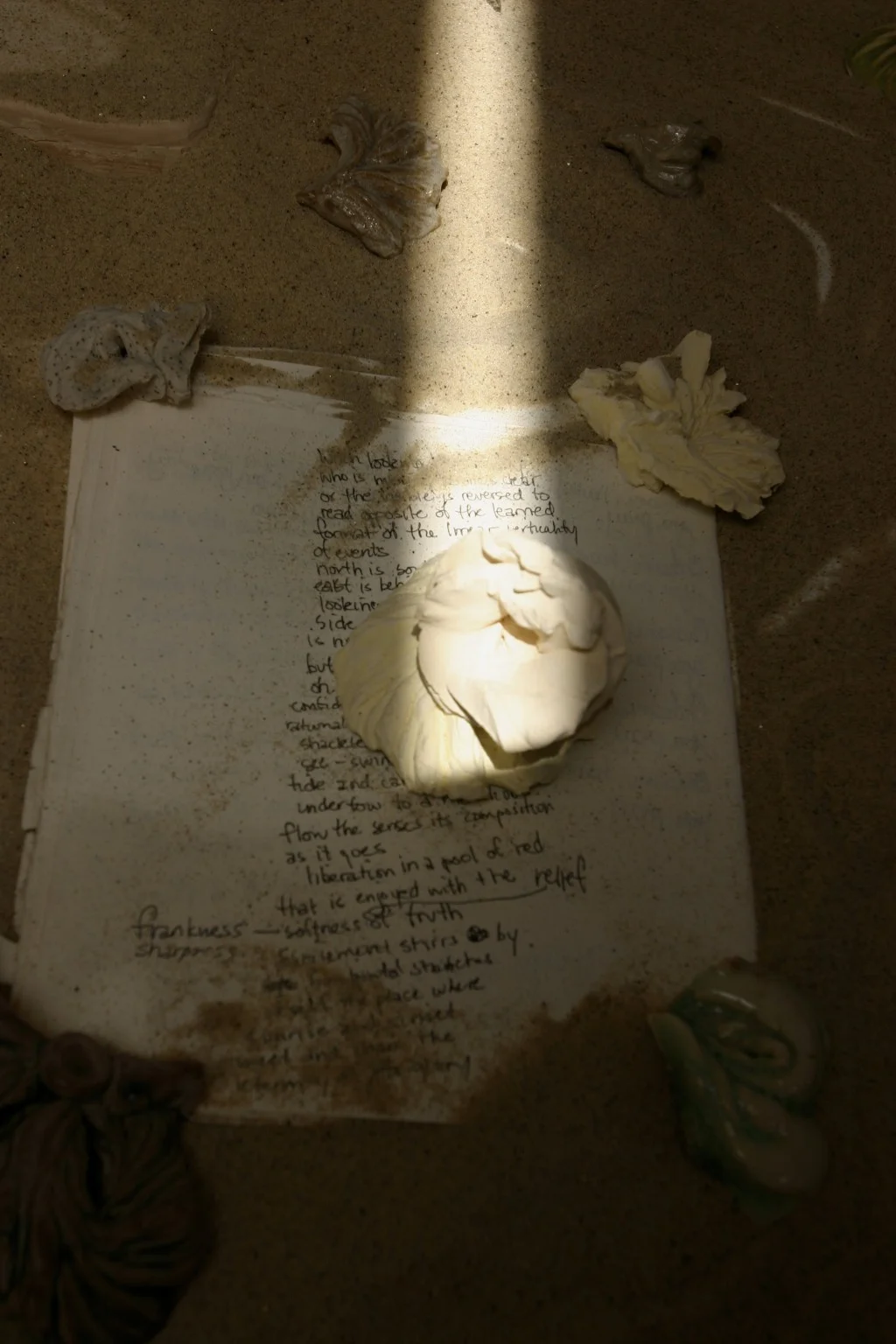 detail of site-specific installation for exhibition in gallery