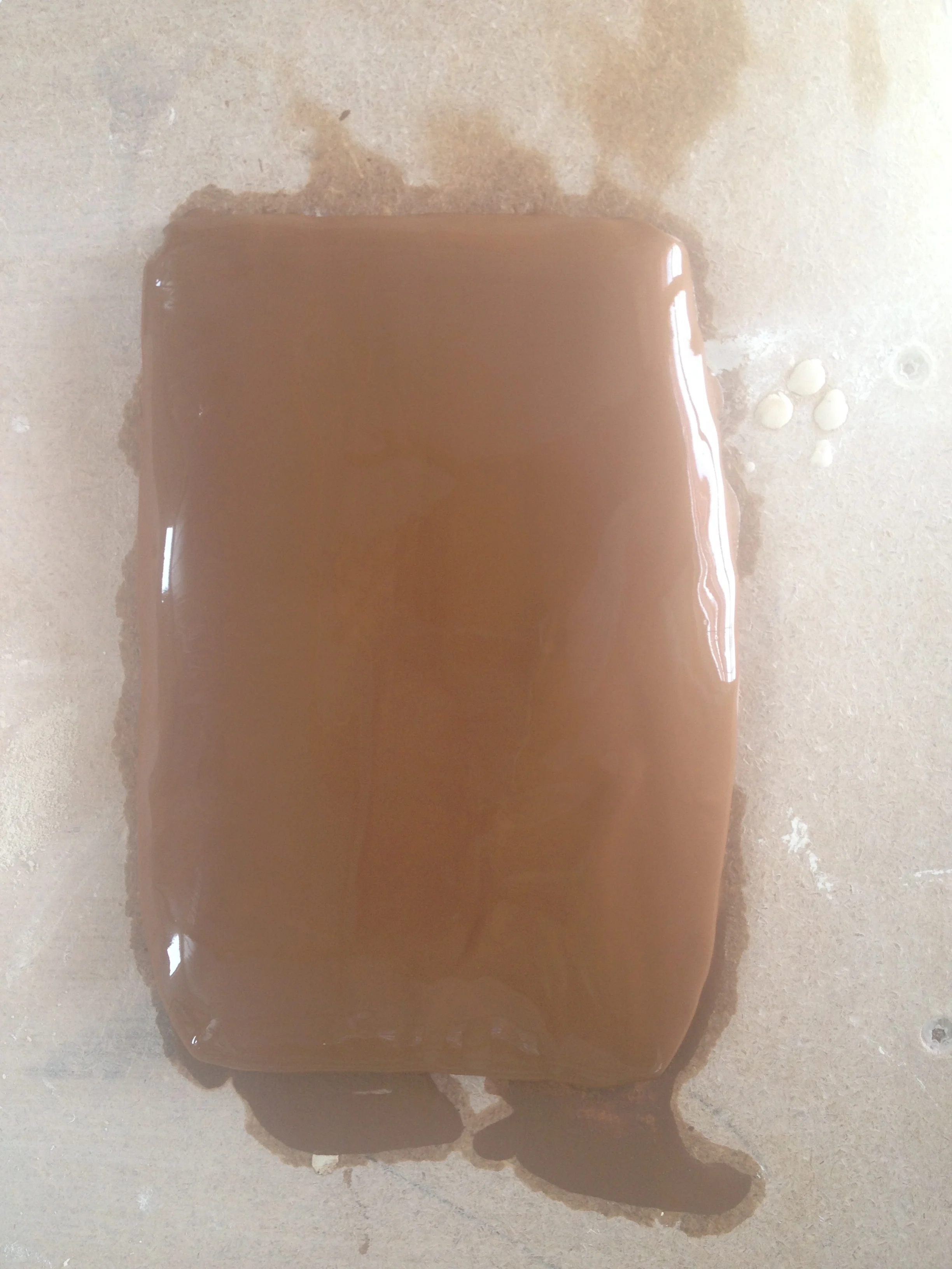 ....black clay slip added to the tile....