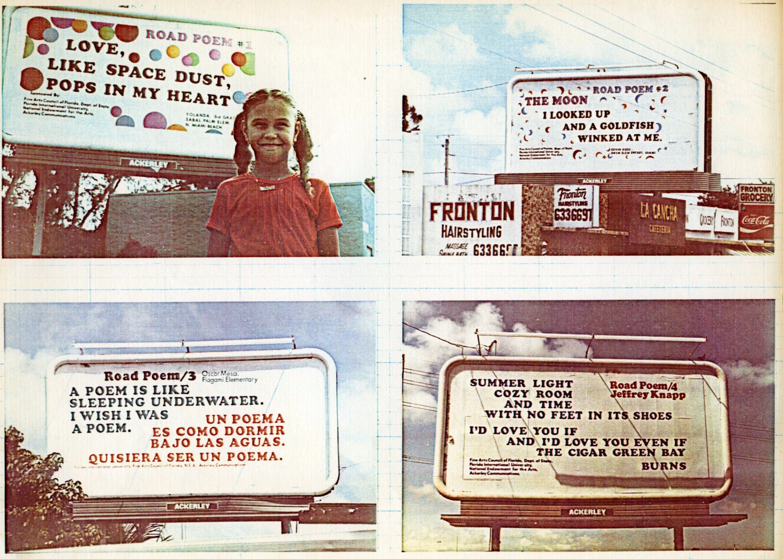Jeffrey Knapp's poetry billboards from 1979