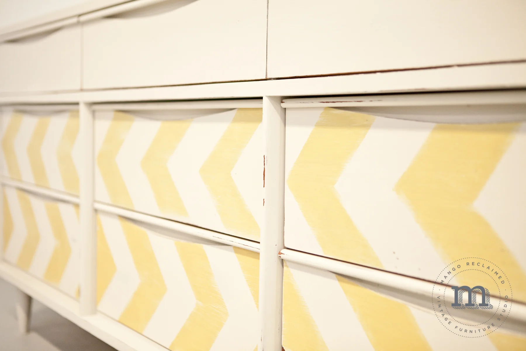 This dresser has recessed handles built right into the drawer fronts, which means we didn't need to add any hardware that would have distracted from the design.