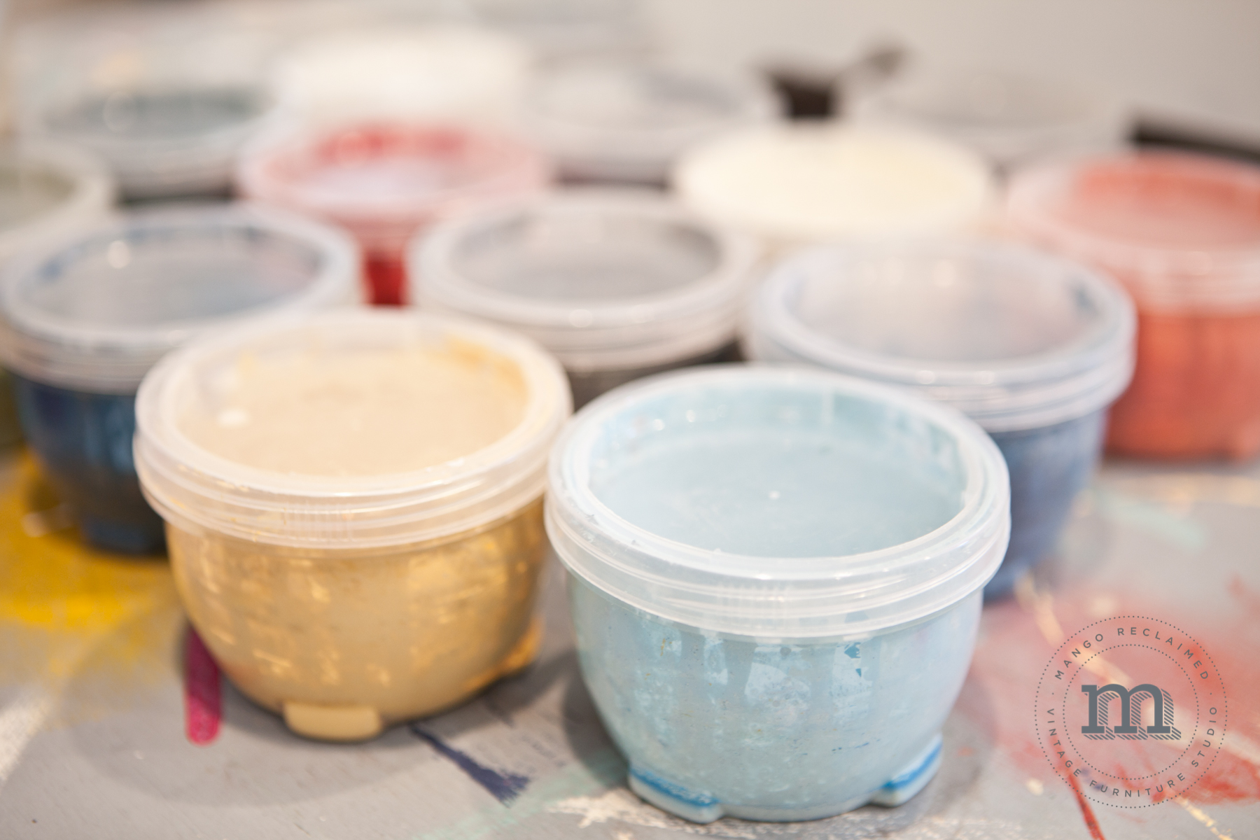 The beautiful remnants of a Miss Mustard Seed's Milk Paint workshop!