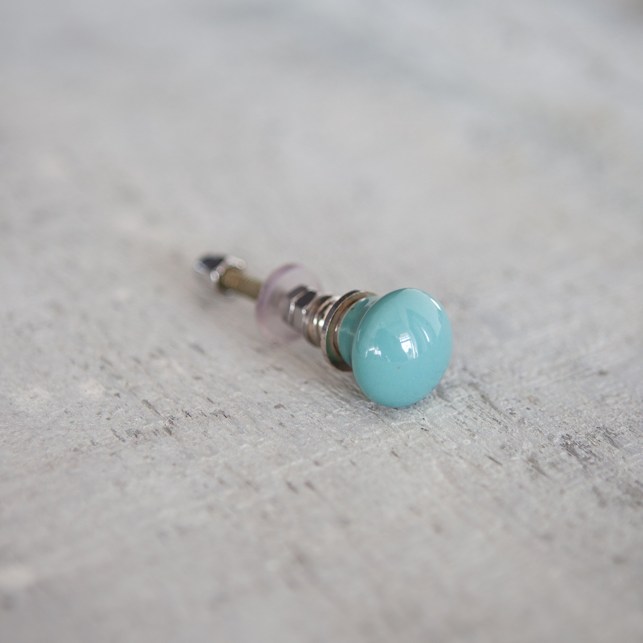 Melon knob small, soft blue, antique — Mango Reclaimed