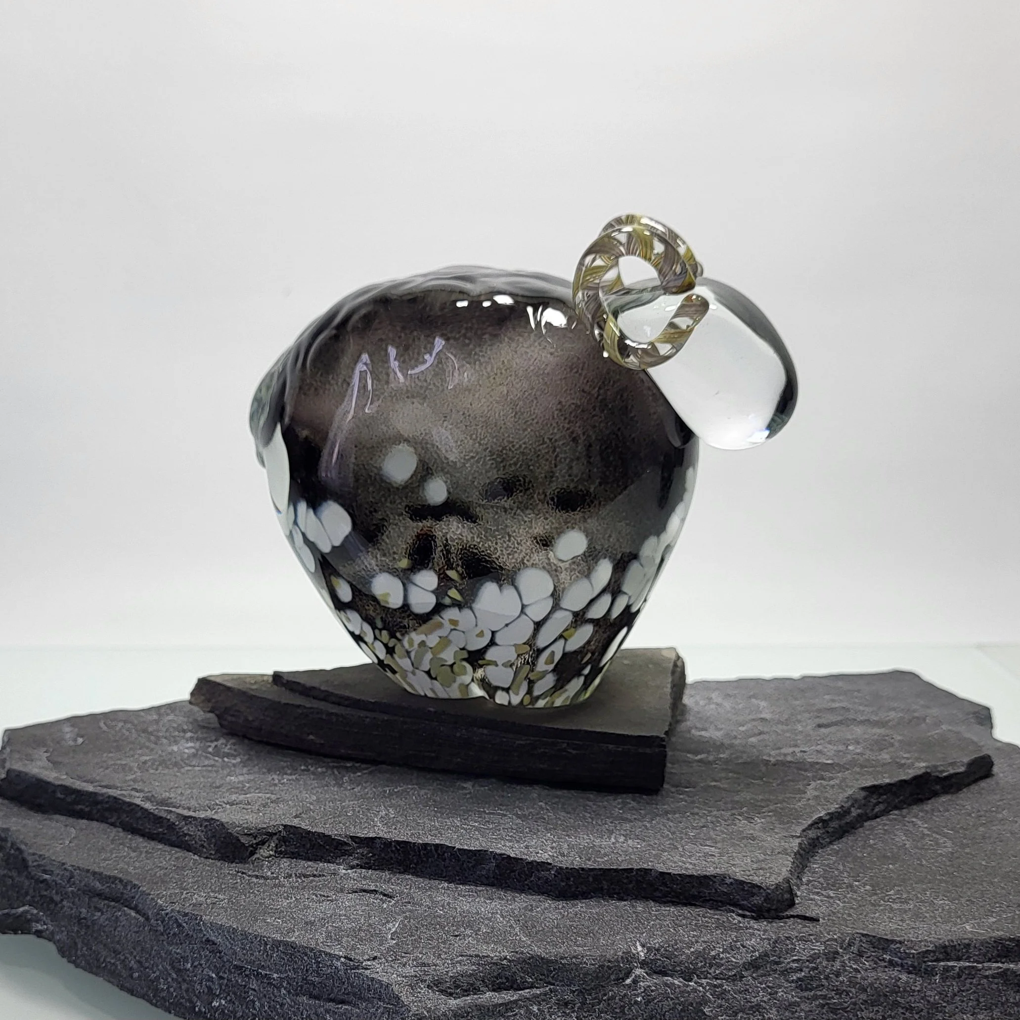 "Bighorn Sheep", sculpted glass