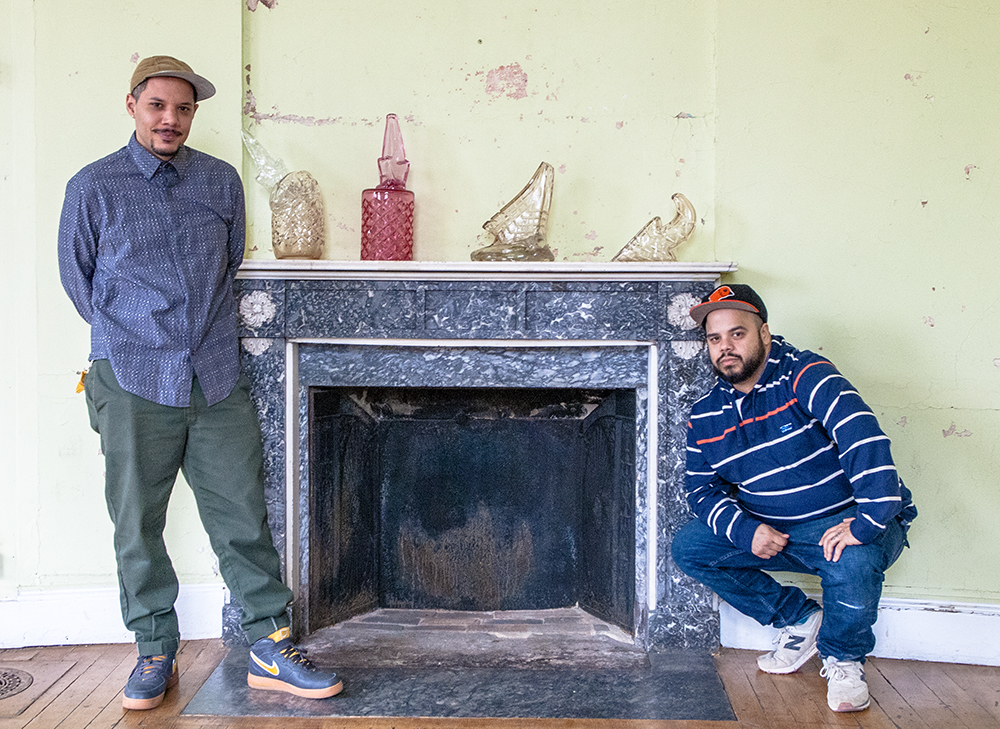 4. Leo Tecosky (left) and Roberto Lugo (right) with work by Leo Tecosky (with Simon Klenell).jpg