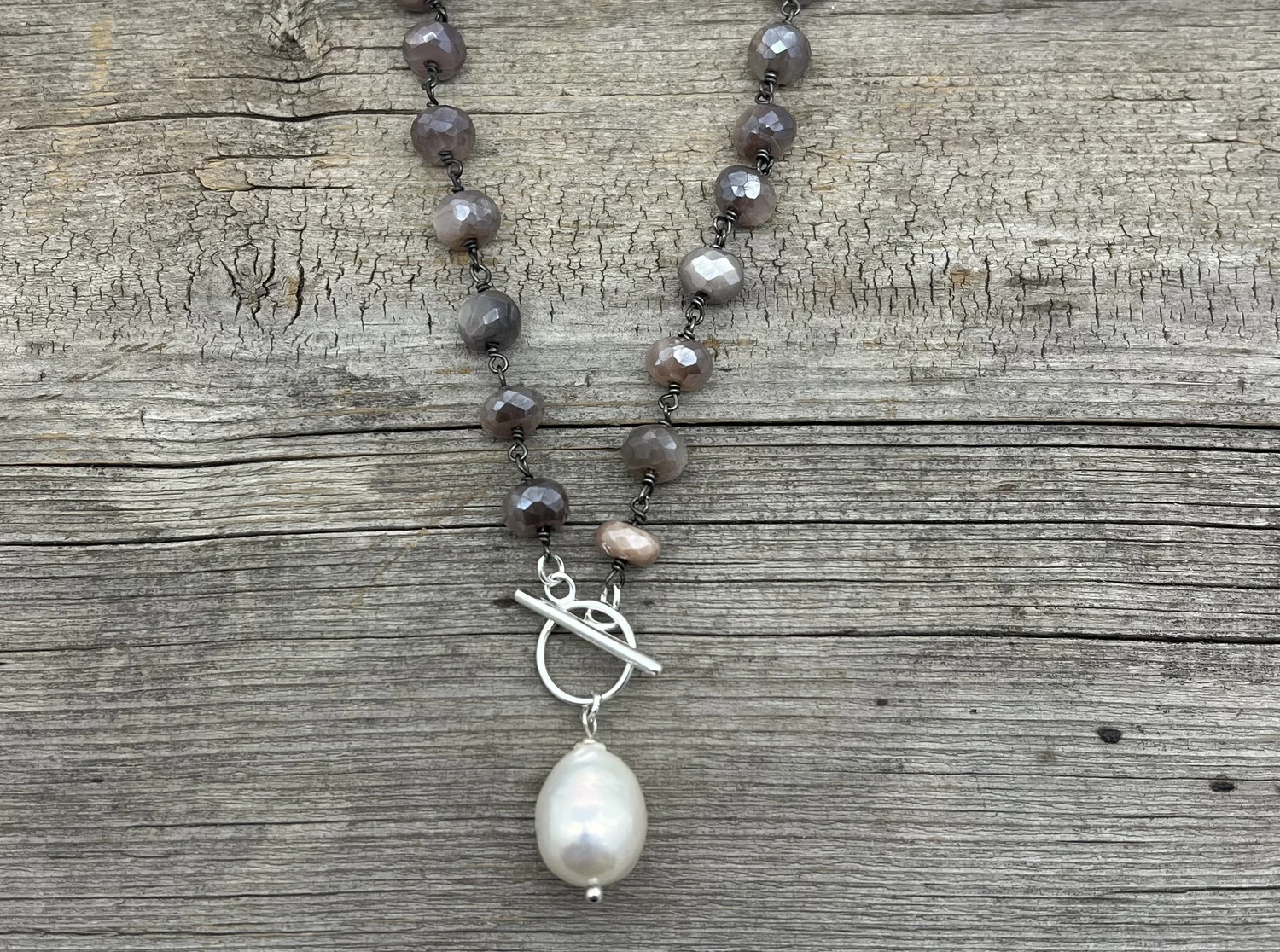 Mystic Moonstone Baroque Pearl Toggle Necklace — mercer & jayne