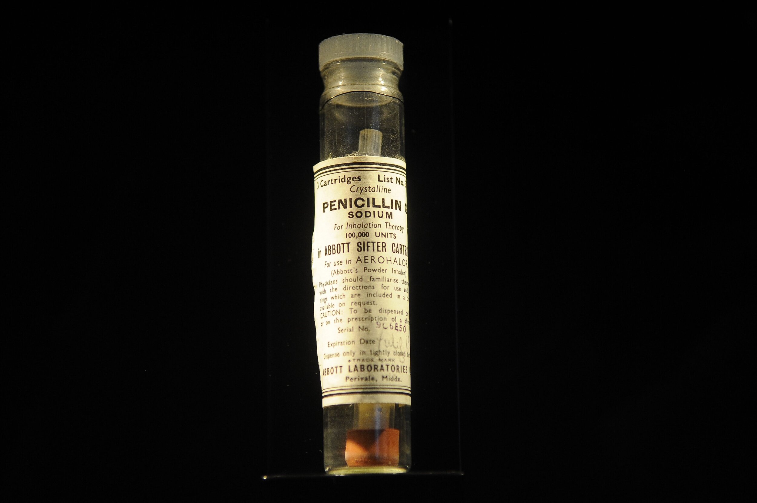 A penicillin bottle .