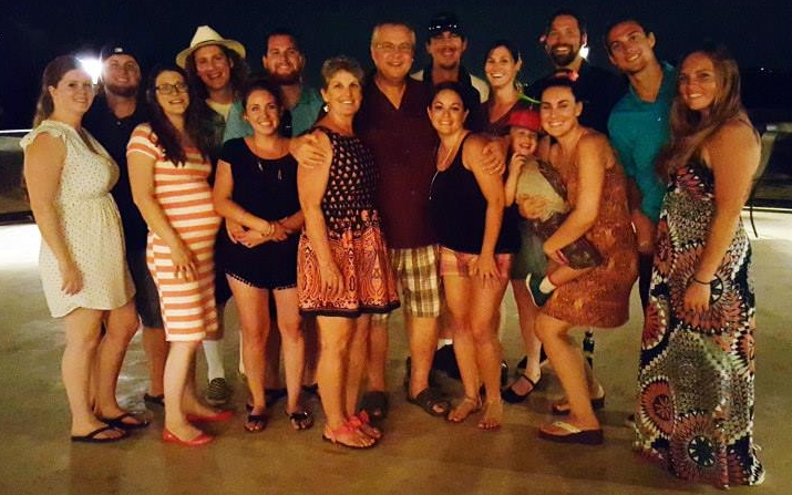 Mike and Stacy Atkinson with 6 out of their 8 kids with spouses