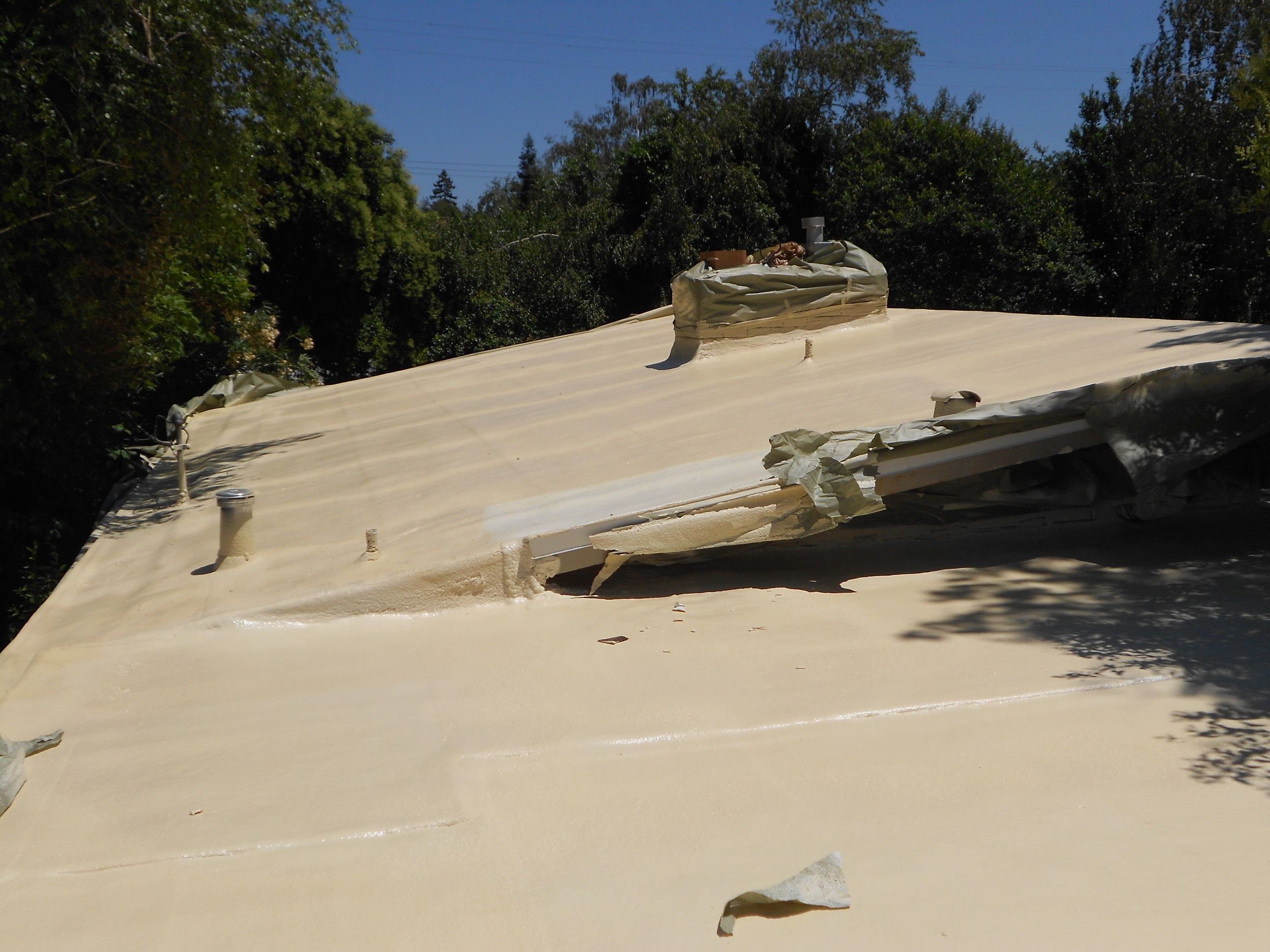 Completed Foam & Coatings Project by Ved's Roofing of Yuba City, CA.